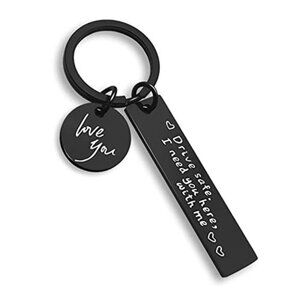 Drive Safe Stainless Steel Keychain Love Gift Car Key Safety Reminder